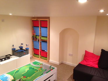Boldmere Road basement conversion that turned into a boys play room.
